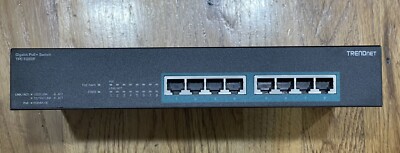 Used TRENDnet TPE-TG80F 8-port Gigabit Full Power PoE+ Switch 240W PoE BUDGET