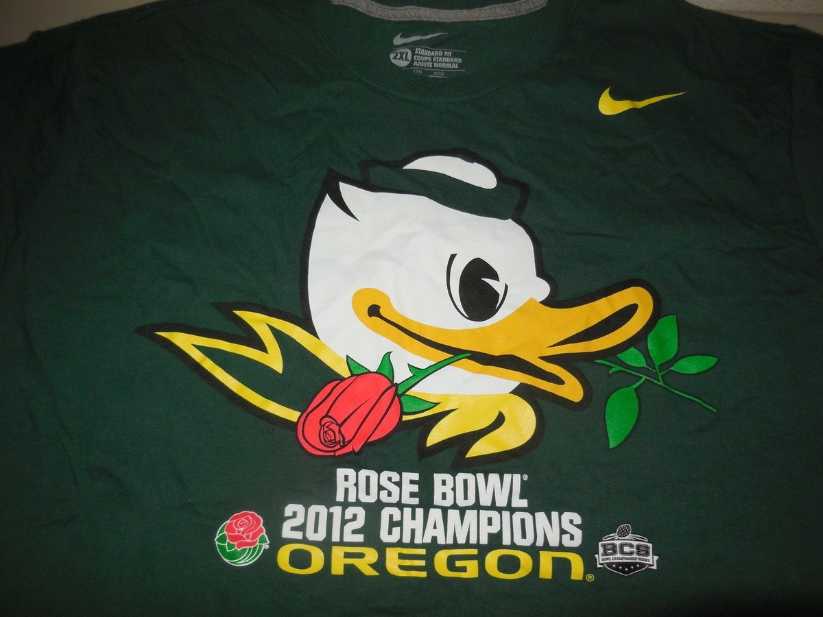 Nike Oregon Ducks Rose Bowl Puddles T Shirt Athletic Green Cotton Football  XXL