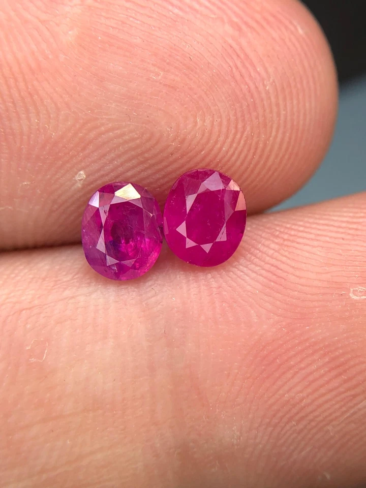 Natural Untreated Ruby 2.10 Ct Pinkish Red Color 2 Piece loose gemstone - Image 2 of 4
