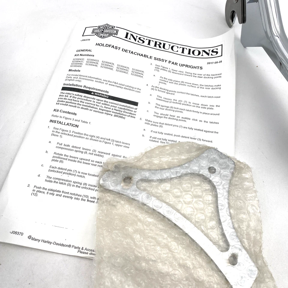 OEM Harley 52300437 cromo sujeción barra Sissy respaldo 18-24 Fatboy Breakout Foto 2 de 4