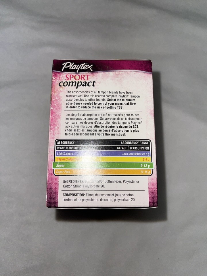 Playtex Women Sports Tampon Comfortably Compact And Unscented; 18 Count ...