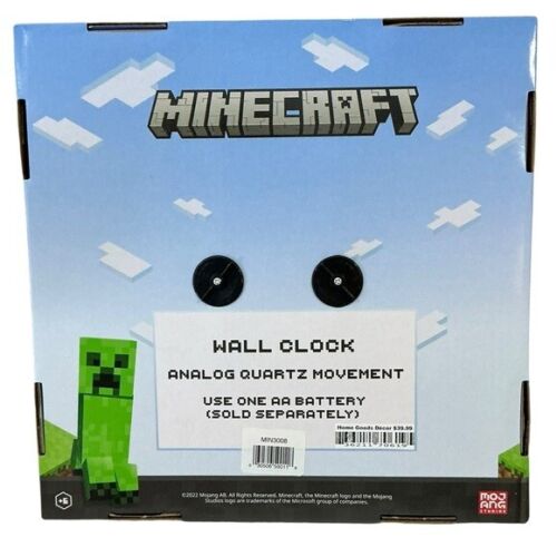 Minecraft Wall Clock Block Creeper Analog Quartz Battery Operated 11 in NEW NIB - Picture 2 of 15