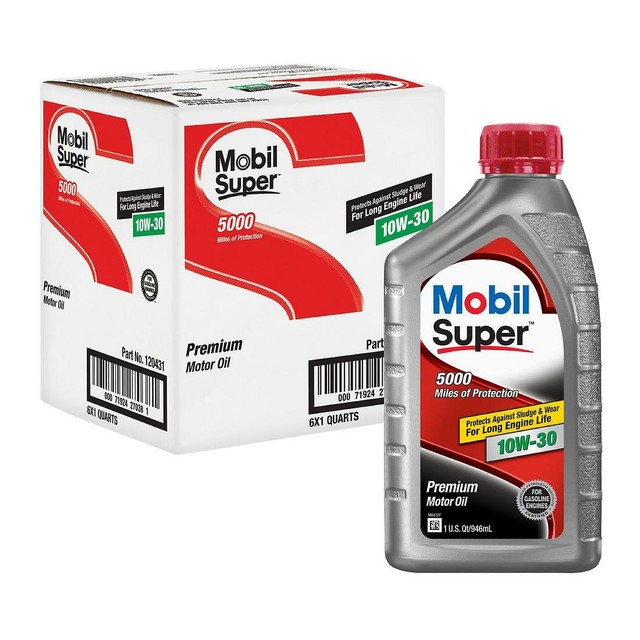 Mobil Super Conventional 10W30 Motor Oil, 6 pk./1 qt. High Quality No