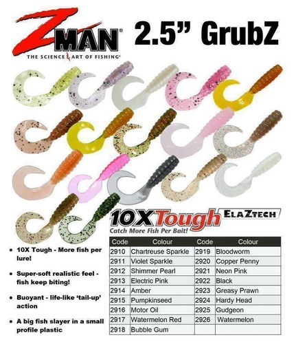 Galida's Grubz Soft Plastic Fishing Lures - Pack Of 10, Deep Rib Design For Bass & Panfish, Made In USA