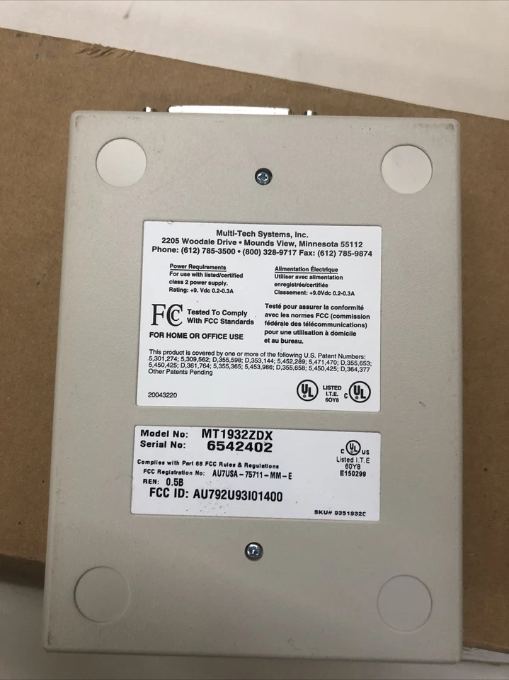 VINTAGE MULTITECH SYSTEMS MULTIMODEM 19.2K DATA/FAX MODEM - NOS - Image 3 of 4