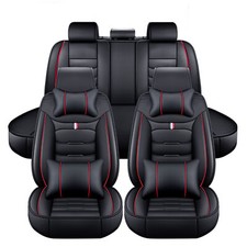 For Car Seat Covers Luxury Leather 5-seat Full Set Front Rear Back Protector For Car Seat Covers Luxury Leather 5-seat Full Set Front Rear Back Protector