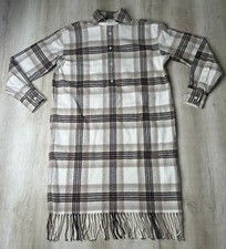 Polo Ralph Lauren Womens Shirt Dress Multicolor 12 Plaid Flannel Fringe Cotton
