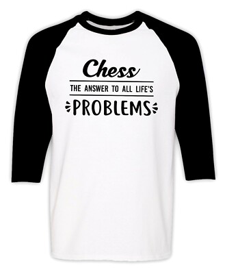 Chess Player T-Shirt Play Board Game Tournament 3/4 Sleeves Raglan Funny Shirt