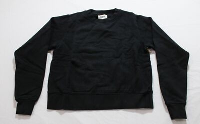 Mate Womens Organic Fleece Shrunken Crew Neck Sweatshirt AR8 Jet Black 367 Small
