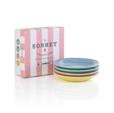 Le Creuset Sorbet Small Plate Set of 4 with Box 4 colors Φ15cm/5.9