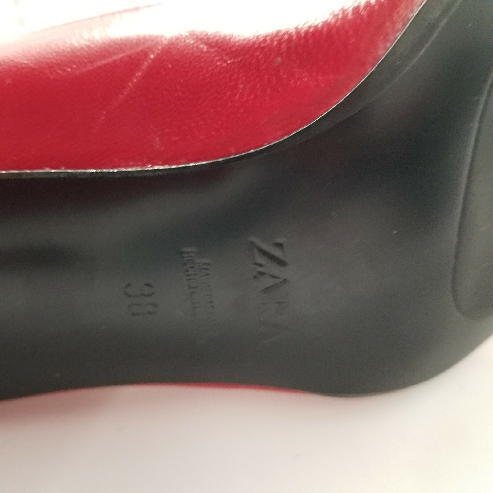 zara red bottom shoes