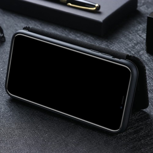 Funda billetera de fibra de carbono híbrida abatible de lujo para BlackBerry Keyone/Key2 - Imagen 7 de 17