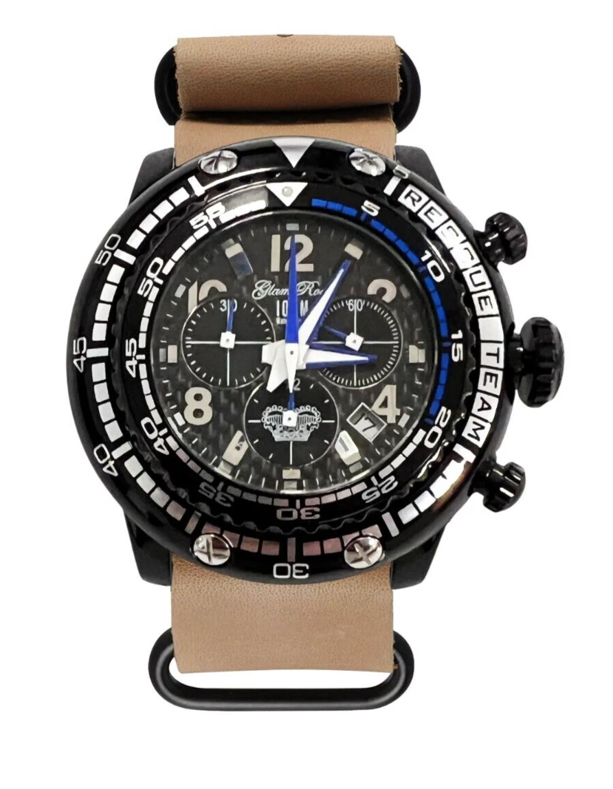 Glam Rock Leather Wristwatches with Chronograph for sale | eBay display picture 3