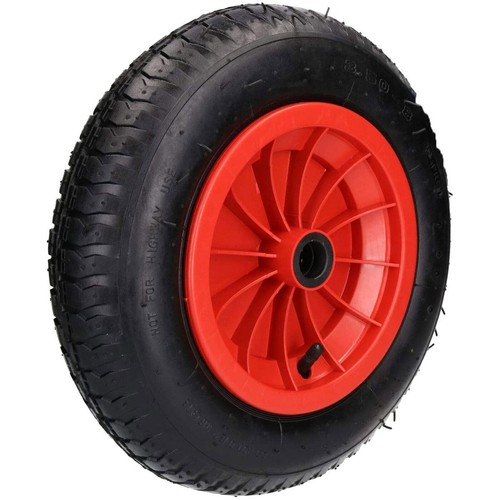 14" RED WHEELBARROW WHEEL CHOOSE PNEUMATIC & PUNCTURE TYRE SOLID 3.50-8 NEW - Picture 4 of 4