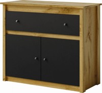 Kommode Luna LN8 Wohnzimmerschrank 97X82X42 Cm 2 TüRen 1 Schublade SchräNkchen