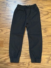 Little Boys Size 6 JUMPING BEANS Black Pockets Drawstring Woven Twill Joggers