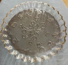 Anchor Hocking Savannah 10" Quiche Pan Dish Glass Tart Pie Plate Embossed Floral