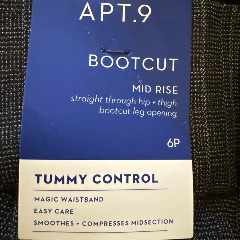 NWT Apt. 9 gray boot cut mid rise pants size 6P b19 - Image 4 of 4