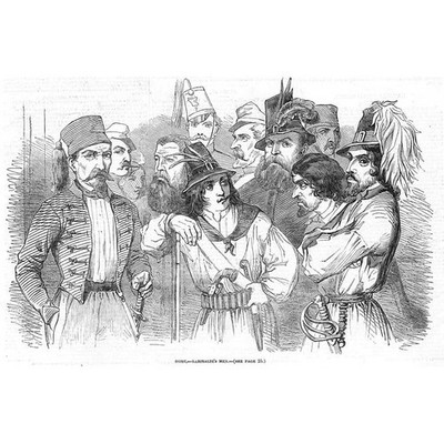 ITALIEN Belagerung Roms Garibaldis Männer - antiker Druck 1849
