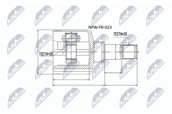 NTY Gelenksatz, Antriebswelle NPW-FR-023 FüR Ford-image