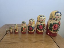 Vintage Russian Semenov Matryoshka Nesting Dolls - Hand Painted 7 Piece Set