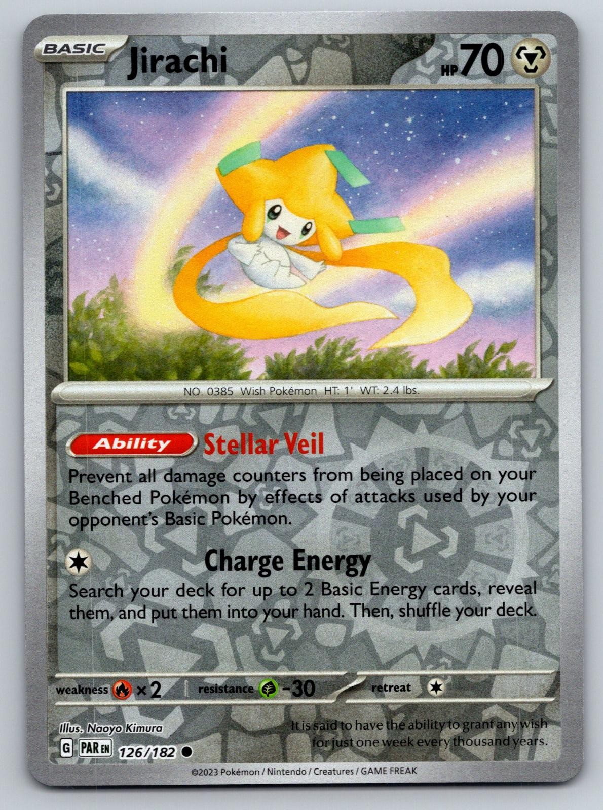 Jirachi 126/182 Common Paradox Rift Pokemon Reverse Holo Near Mint