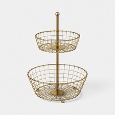 Gold Tiered Wire Fruit Basket Gold - Threshold
