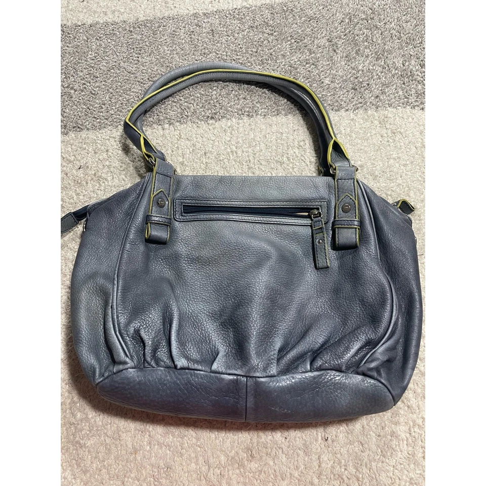 Bolso de Hombro Hobo Lodis Vintage Y2K Cuero Bohemio Azul Gris Brillo Metálico Foto 2 de 4