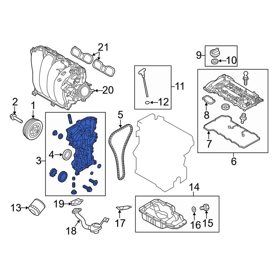 For Kia Soul EV 2015-2019 Kia 213502E350 Engine Oil Pump Foto 4 de 4