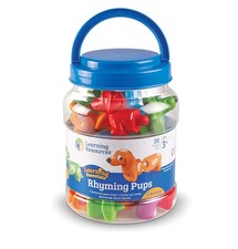 Learning Resources Rhyming Pups   20 Piece Set in Storage Jar   Preschool