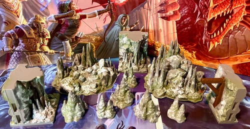 11 pc Cave Cavern Dungeon Room miniature Dungeons & Dragons D&D painted terrain