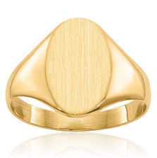 10K Solid Yellow Gold Custom Engraved Signet Ring