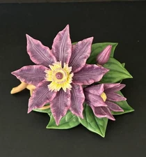 LENOX FINE PORCELAIN SCULPTURE GARDEN FLOWER PURPLE CLEMATIS FIGURINE MINT