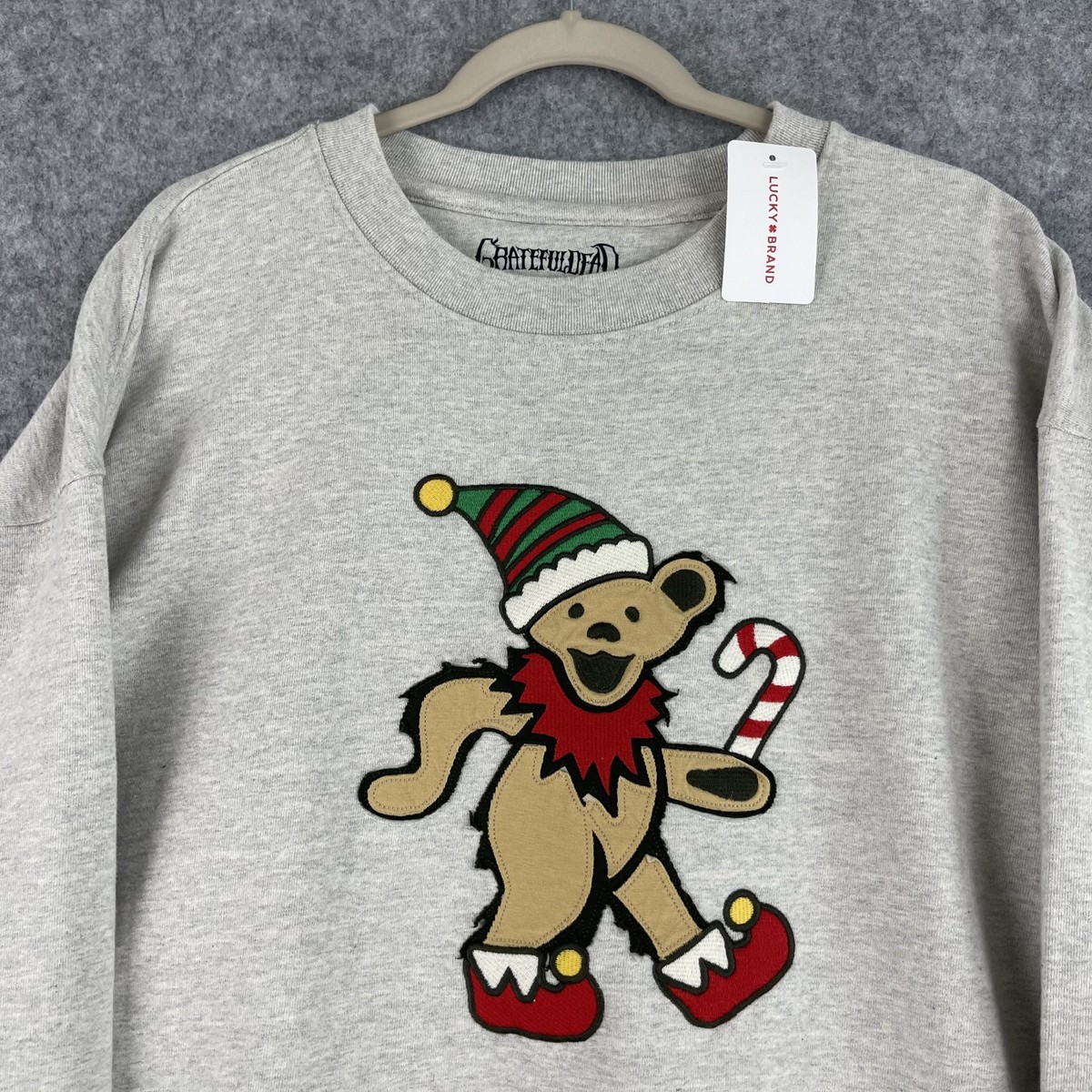 Lucky Brand Grateful Dead Santa Bear Sweatshirt Mens XXL Gray
