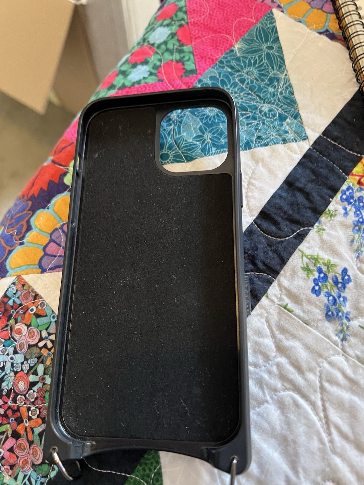 Bandolier Hailey Crossbody iPhone 13 Pro Max Leather Phone Case Black/Pewter