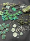 Vintage/Costume Green Jewelry Mixed Lot Bundle