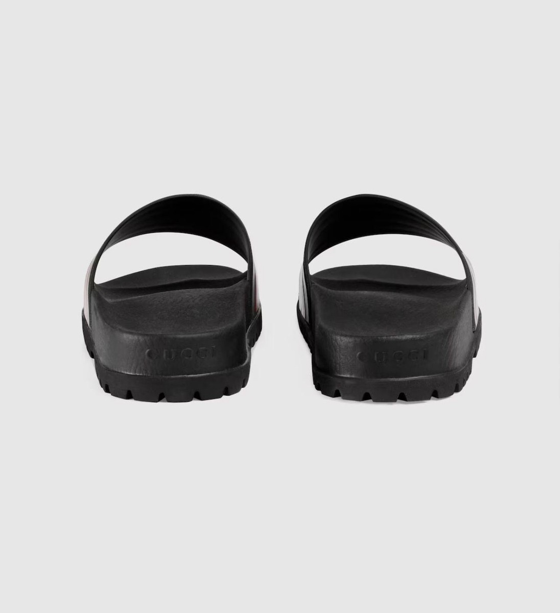 Gucci Web Men's Rubber Slide Sandal - Black Rubber, Size 46 | eBay