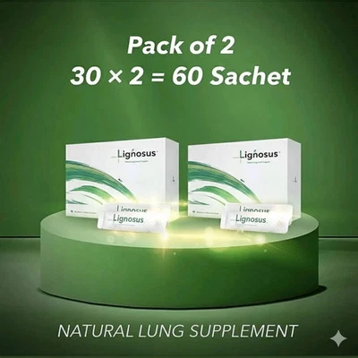 HEALTH PLUS 2 Box Lignosus | Best Natural Respiratory Health Supplement - 30 Sachet Box