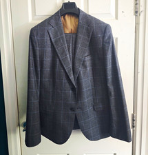 Vitale Barberis Canonico Half Canvas Wool Grey Check Suit Size 44
