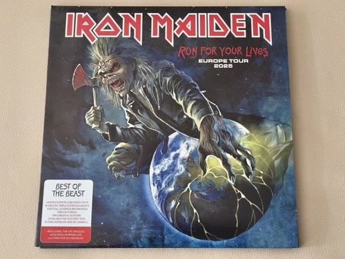 IRON MAIDEN 2025 "RUN FOR YOUR LIVES" 3 LP BLUE VINYL. NEW, NOT SEALED.