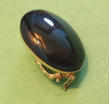 Vintage BLACK LUCITE Scarf Clip in Gold Tone