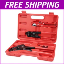 Professional PEX Crimping Tool Kit - Dual Size Crimper & Convenient Carry Case