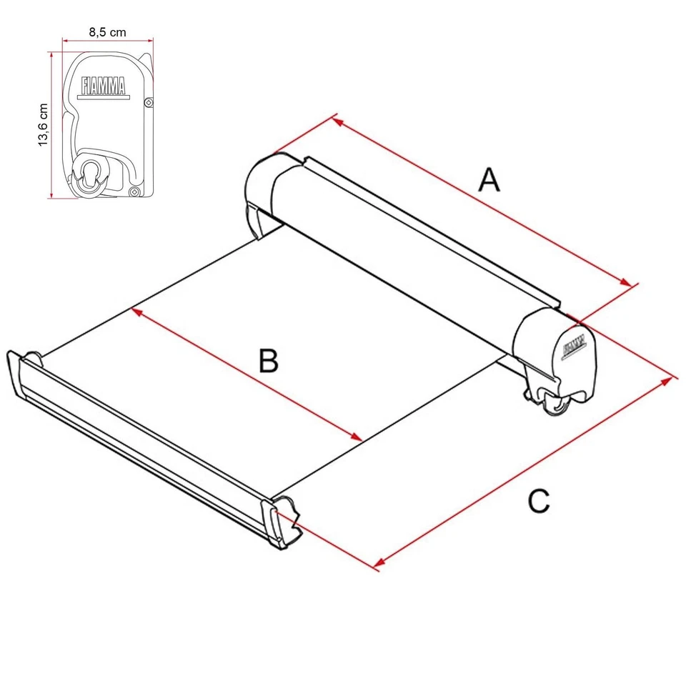 FIAMMA F45S 300CM VW T5/T6 LWB AWNING CANOPY SILVER CASSETTE ROYAL GREY CANOPY - Image 2 of 2