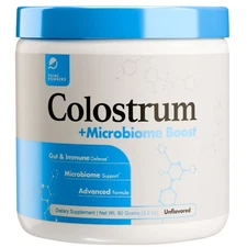Colostrum Powder + Advanced Probiotic | Akkermansia Microbiome Boost, 90 srvgs