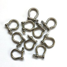 Stainless Steel Bow Shackle, 4mm, Silver Color,for Paracord Small, silver