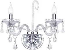 Vintage Crystal Wall Sconce Lighting Crystal Wall Light Elegant 2 Lights Euro...