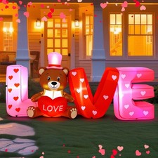 6FT Valentines Day Love Heart Rose Present Gnome Outdoor Lawn Yard Art Decor