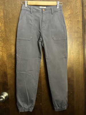 LTJ Letters to Juliet Zip Cuff Utility Cropped Pants - Purple Grey Size XS