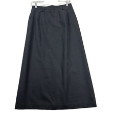 Vintage Talbots 10 Petite 100 Worsted Wool Black Long Skirt Lined Old Money