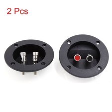2 Pcs 3.5" Diameter Audio Speaker Round Cup 2-Terminal Binding Post Board Black